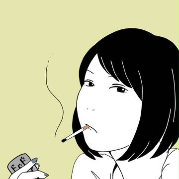 タバコを吸ってる女の人