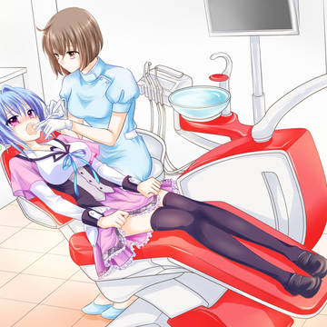 女子高生の虫歯治療