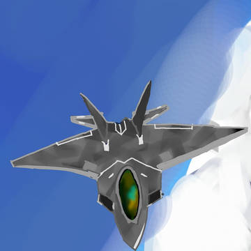 戦闘機とスカイブルー