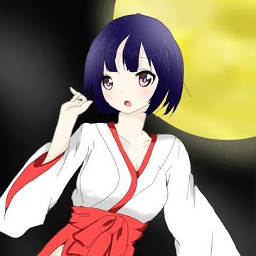 巫女さん 背景つけてみました！