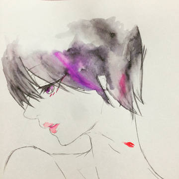 黒と紫にキスマーク