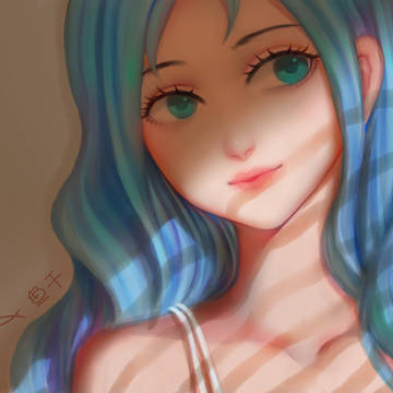 蓝发少女