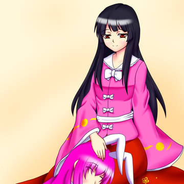 姫うどんで膝枕