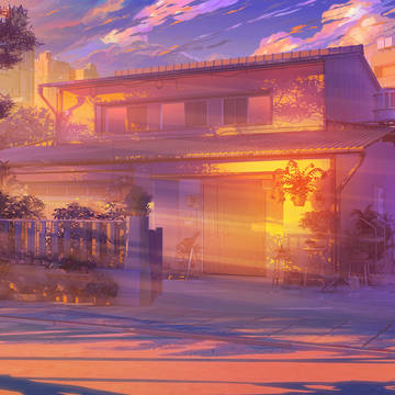 暖かい日没