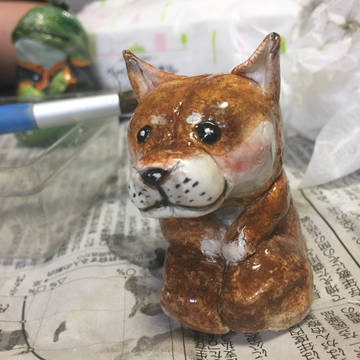 粘土で柴犬