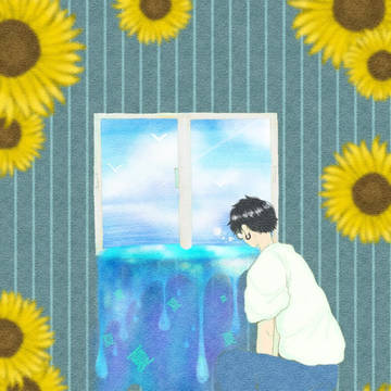 夏が吹き出す窓