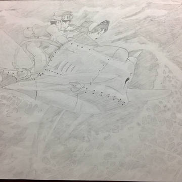 白黒模写〜天空の城ラピュタ〜
