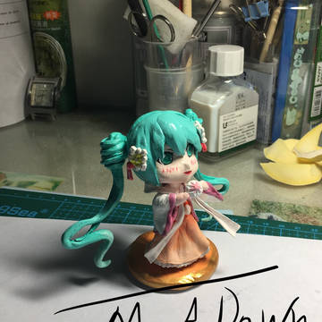 手作石粉人偶 初音包子