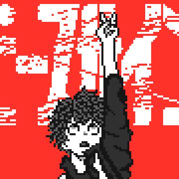 ピースサイン限定版CDジャケット　ドット絵