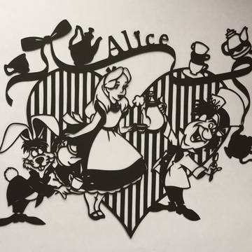 アリス 切り絵