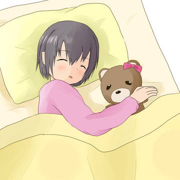 クマちゃんと寝る乙倉ちゃん