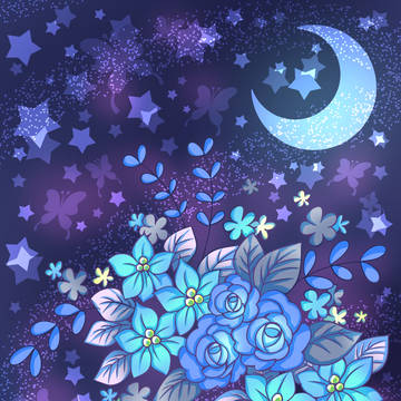 LINE着せかえ「夜にしか咲かない花」