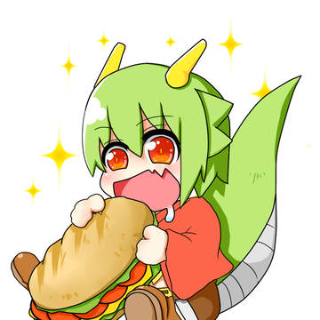 ドラゴン娘、サンドイッチを喰う。