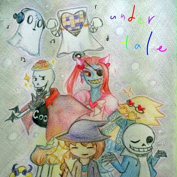 アンダーテール　ハロウィン絵+落書き四コマ