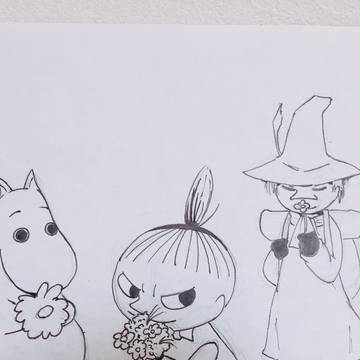 ミィ、ムーミン、スナフキン