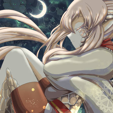 月夜の白蛇