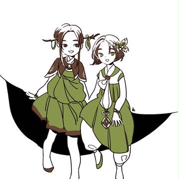 green & brown