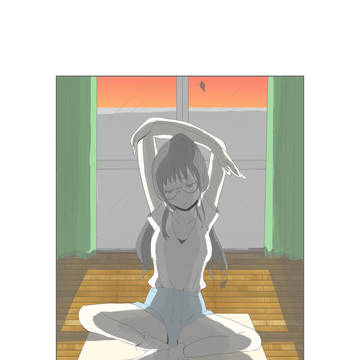 夕方のストレッチ