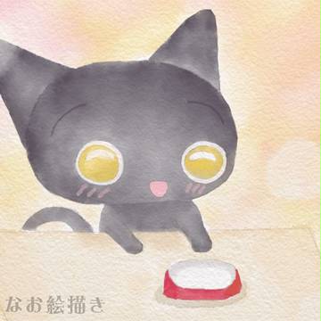 ご飯ください(鉛筆+水彩)