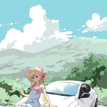 車と少女