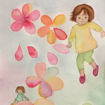 花と子ども