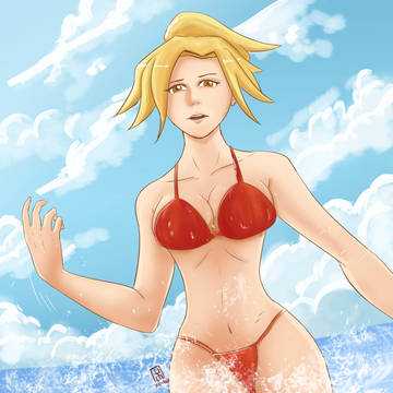 Mercy FanArt on the Beach