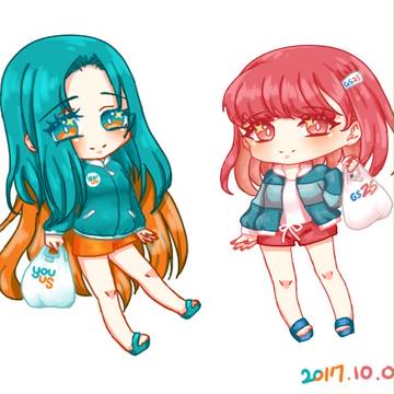 편의점 'GS25' 모에화를 해보았습니다.