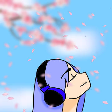 Girl and the blossoms