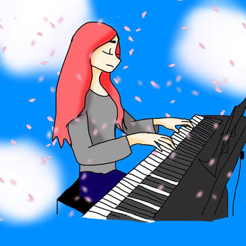 Girl on the keyboard