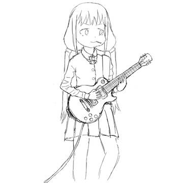 杏がギター弾いてる絵