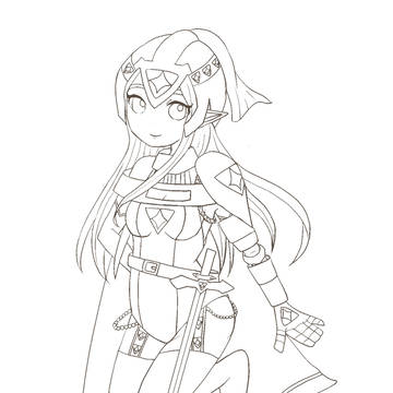 忘れな草のぬりえ　戦士