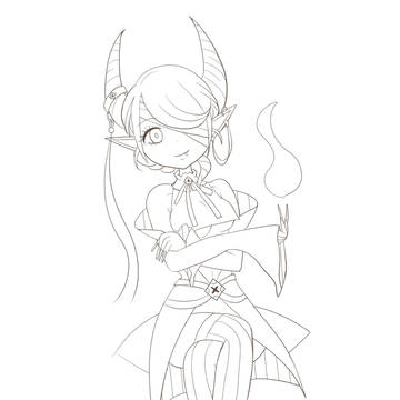 忘れな草のぬりえ　魔王
