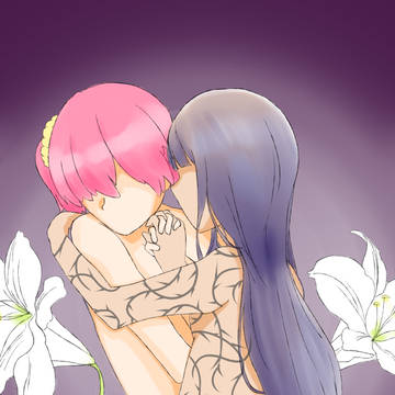 百合の花と少女