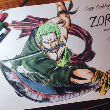 ロロノア・ゾロ お誕生日なので描いてみた