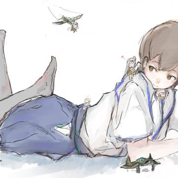 【過去絵】加賀と艦載機妖精