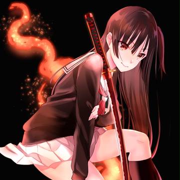 【緋い逆刃刀とセーラー服の少女】オリジナル