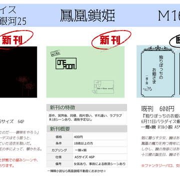【パラ銀25 おしながき】一輝×瞬小説