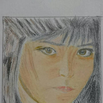 スケバン刑事 風間由真 中村由真 イラスト 色鉛筆画 写真で再投