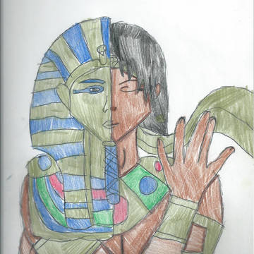 King Tutankhamen Elfen Lied pose