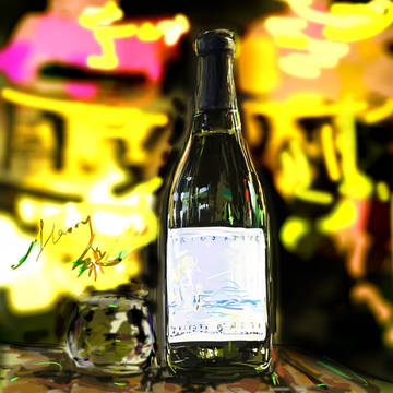 The wine bottle 静物瓶の練習