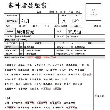 審神者履歴書