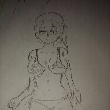 初書き 水着ニーソちゃん