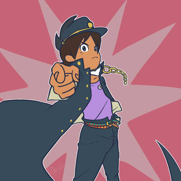 承太郎の服を着ているケイゾウ