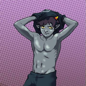 Karkat takes his shirt off...