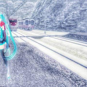 RailSim&MMD 初音ミクと雪国行ってみた