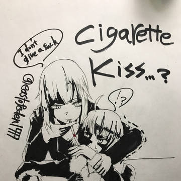 邪ンヌとセイバーオルタのシガレットキス
