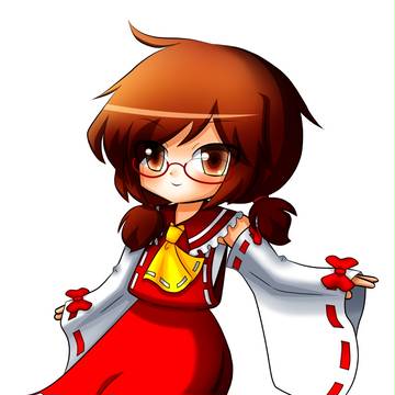 今年の年賀状用に描いた菫子(霊夢衣装)