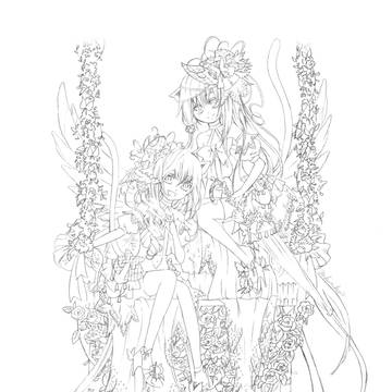 リアンナちゃんとマーロンちゃん線画