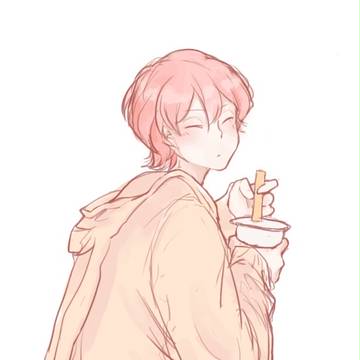 ミルクティー飲んでいる亮さん