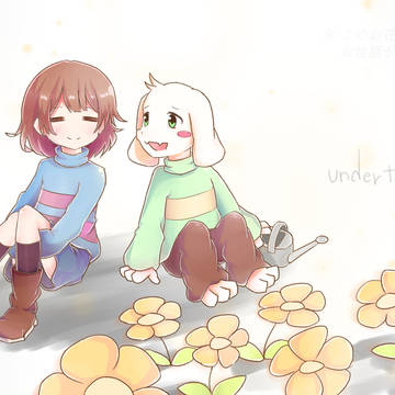 フリスクとアズリエルくん
